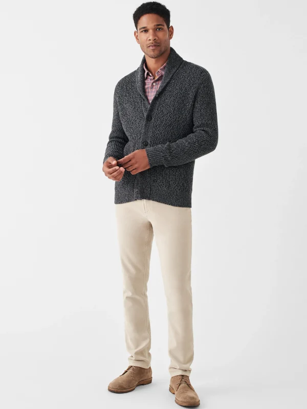 Sweaters | Faherty Brand Marled Cotton Cardigan - Deep Charcoal Marl