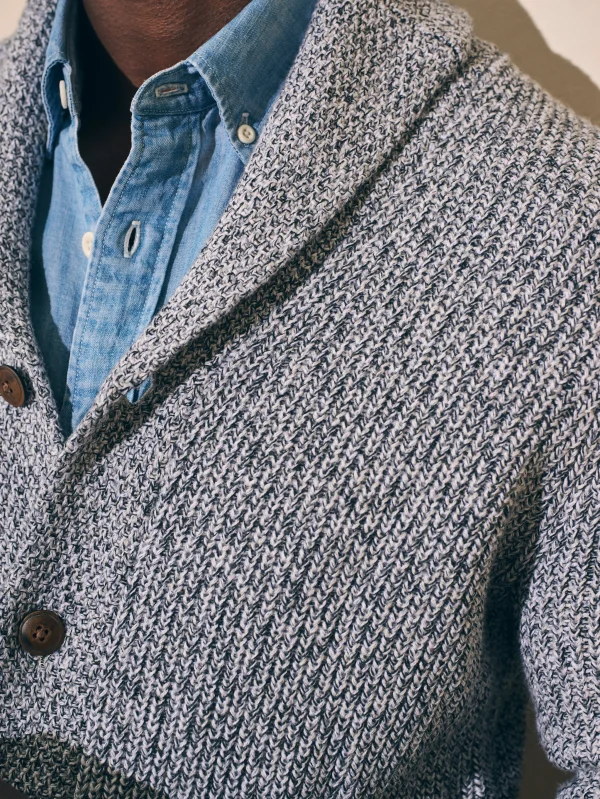 Sweaters | Faherty Brand Marled Cotton Cardigan - Light Grey Marl