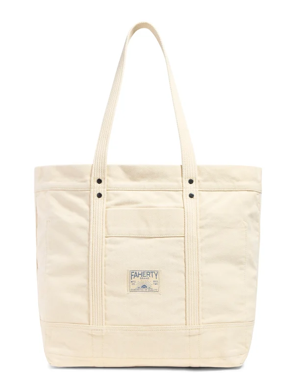 Bags | Bags | Faherty Brand Medium Sunwashed Canvas Tote - Ecru