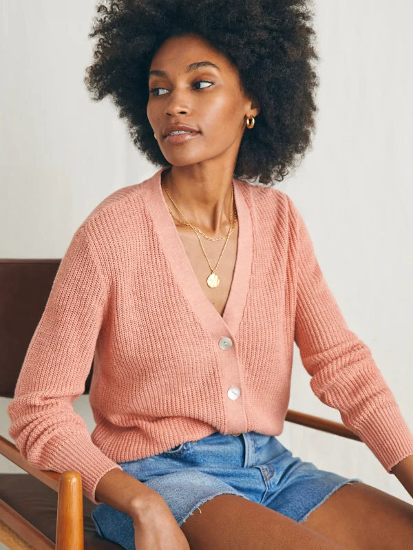 Sweaters | Faherty Brand Miramar Linen Cardigan - Rosette