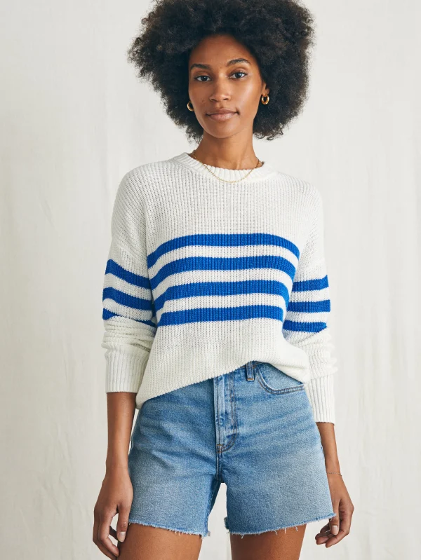 Sweaters | Faherty Brand Miramar Linen Crew Sweater - Charleston Stripe