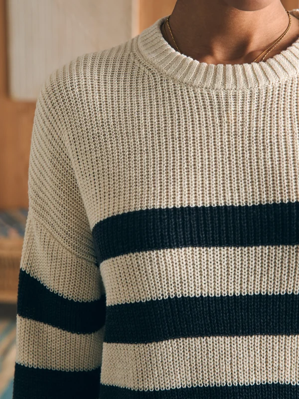 Sweaters | Faherty Brand Miramar Linen Crew Sweater - Kadena Phantom Stripe