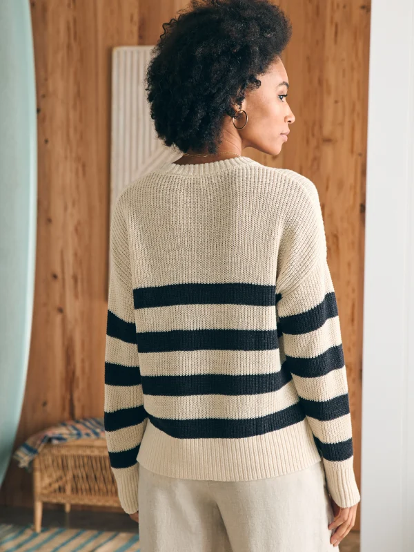 Sweaters | Faherty Brand Miramar Linen Crew Sweater - Kadena Phantom Stripe