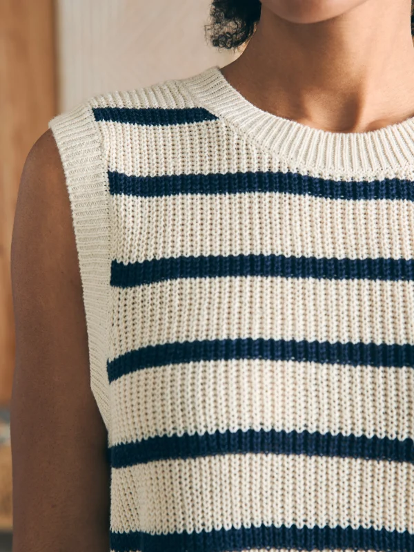 Sweaters | Faherty Brand Miramar Linen Muscle Tank - Montauk Stripe