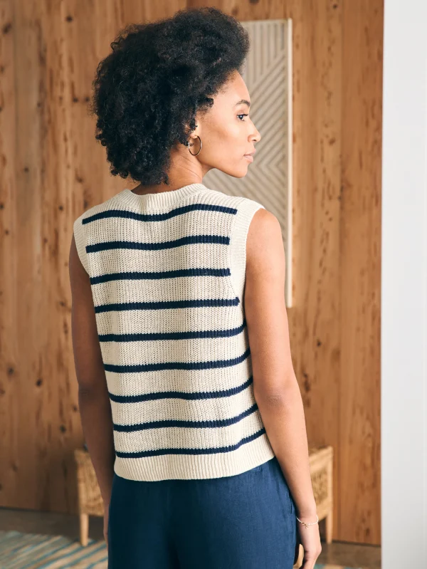 Sweaters | Faherty Brand Miramar Linen Muscle Tank - Montauk Stripe