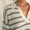 Sweaters | Faherty Brand Miramar Linen Polo - Natural Mystic Stripe