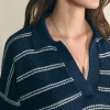 Sweaters | Faherty Brand Miramar Linen Polo - Navy Mystic Stripe