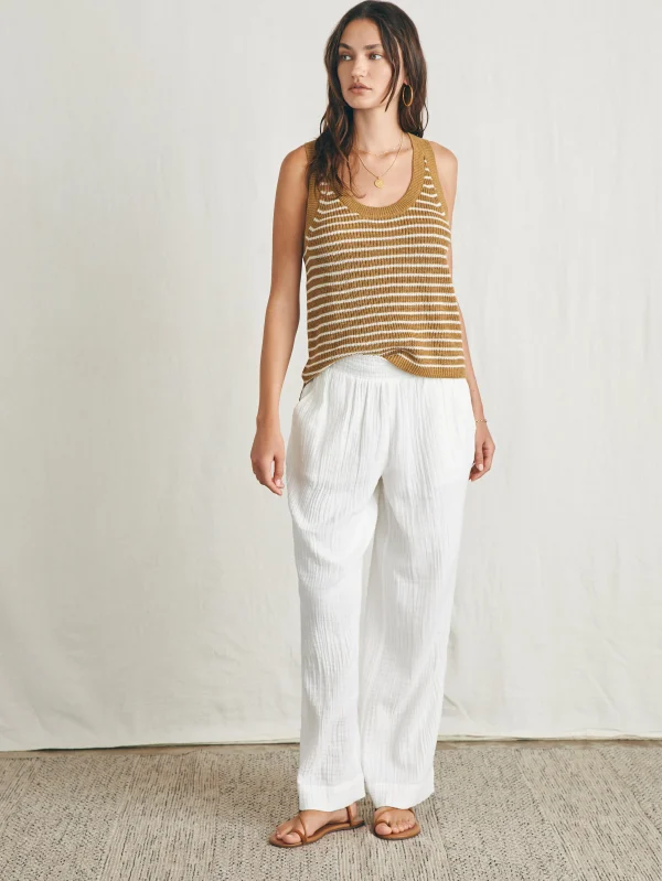 Sweaters | Faherty Brand Miramar Linen Scoop Neck Tank - Antique Bronze Hampton Stripe