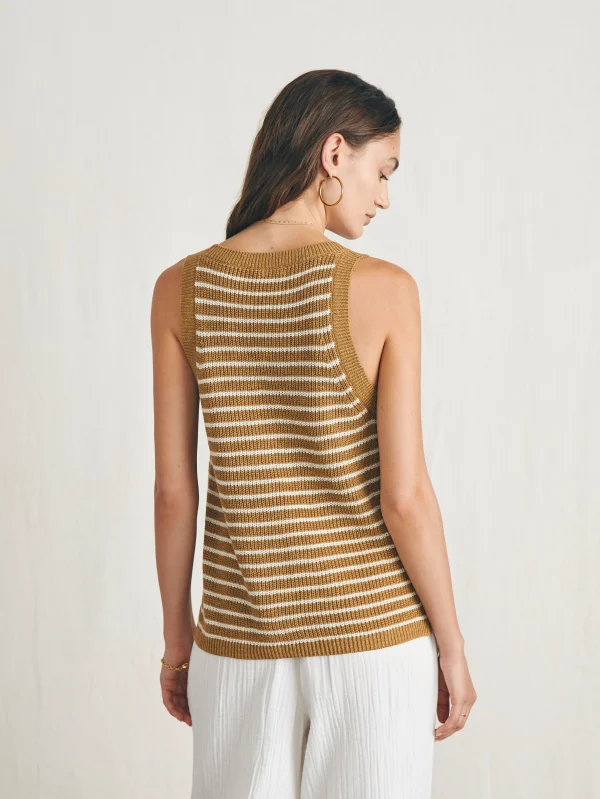 Sweaters | Faherty Brand Miramar Linen Scoop Neck Tank - Antique Bronze Hampton Stripe