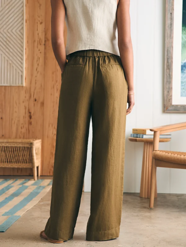 Pants | Faherty Brand Monterey Linen Pant - Military Olive