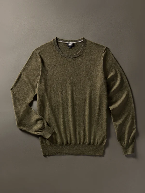 Sweaters | Faherty Brand Movement™ Crewneck Sweater (Tall) - Olive Ridge Heather