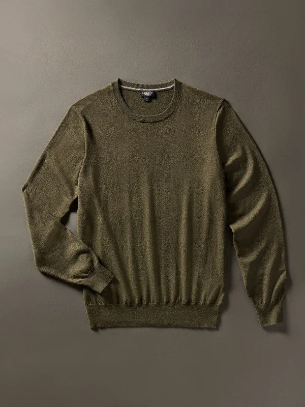 Sweaters | Faherty Brand Movement™ Crewneck Sweater - Olive Ridge Heather