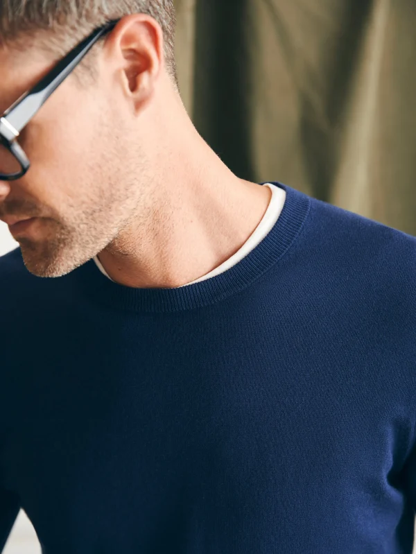 Sweaters | Faherty Brand Movement™ Crewneck Sweater (Tall) - Marine Navy Heather