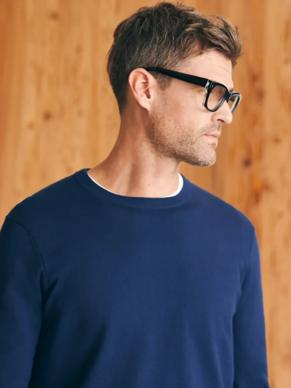 Sweaters | Faherty Brand Movement™ Crewneck Sweater (Tall) - Marine Navy Heather