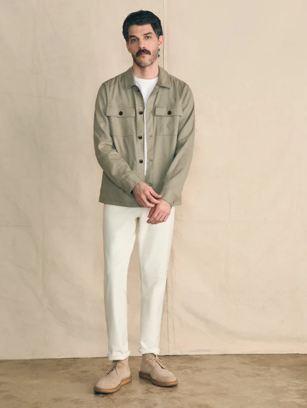 Jackets & Vests | Faherty Brand Movement™ Flex Linen Shirt Jacket - Olive Isle