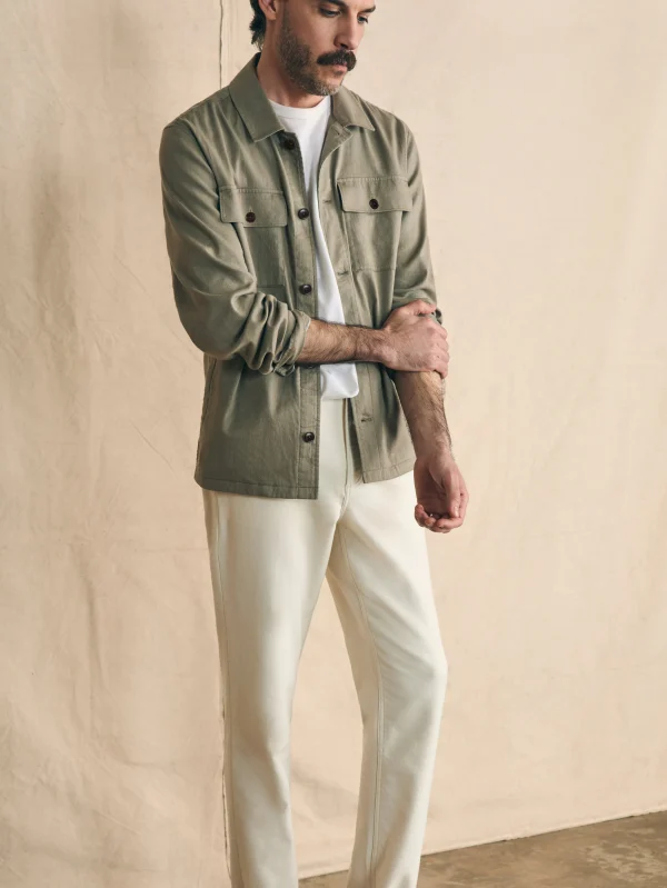 Jackets & Vests | Faherty Brand Movement™ Flex Linen Shirt Jacket - Olive Isle