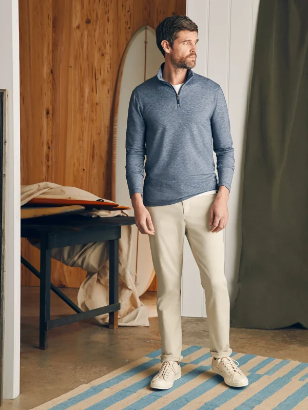 Hoodies & Sweatshirts | Faherty Brand Movement™ Quarter Zip - Deep Navy Feeder