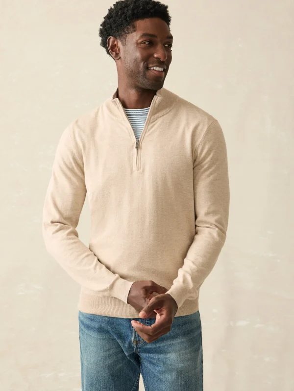 Sweaters | Faherty Brand Movement™ Quarter Zip Sweater (Tall) - Soft Dune Heather