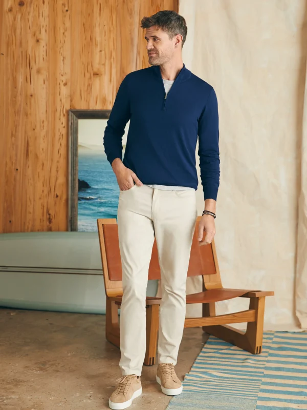 Sweaters | Faherty Brand Movement™ Quarter Zip Sweater - Marine Navy Heather