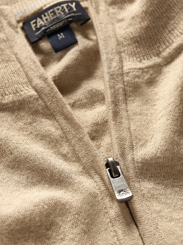 Sweaters | Faherty Brand Movement™ Quarter Zip Sweater (Tall) - Soft Dune Heather