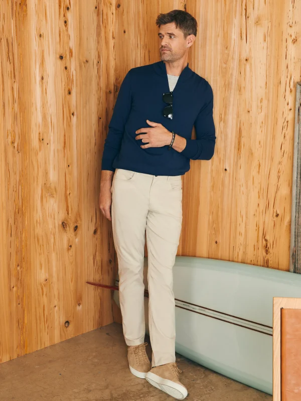 Sweaters | Faherty Brand Movement™ Quarter Zip Sweater (Tall) - Marine Navy Heather