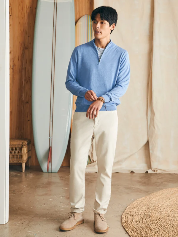 Sweaters | Faherty Brand Movement™ Quarter Zip Sweater (Tall) - Azure Sky Heather