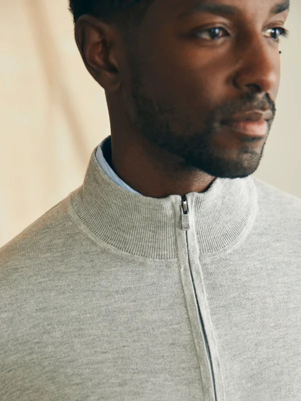 Sweaters | Faherty Brand Movement™ Quarter Zip Sweater (Tall) - Mineral Grey Heather