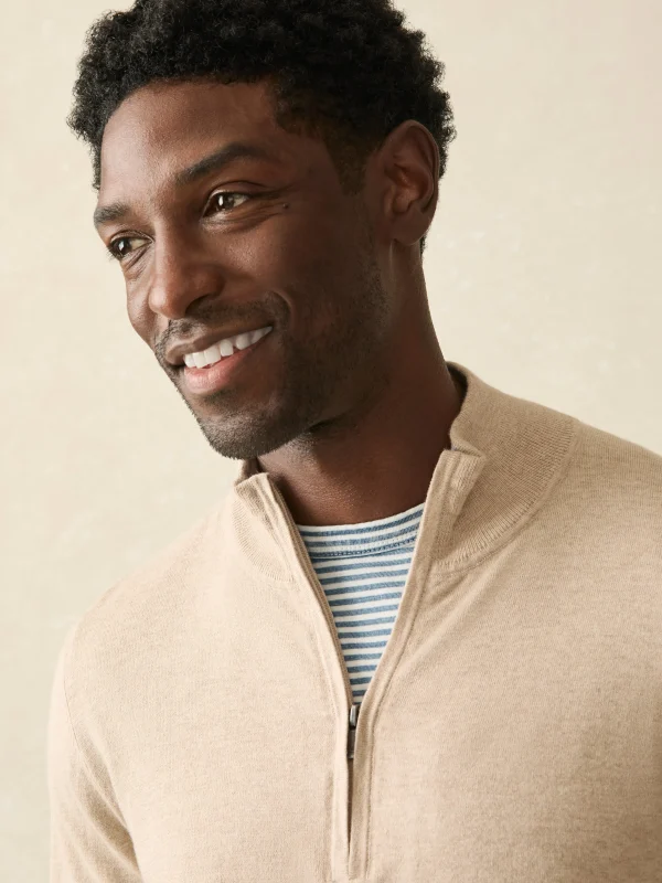 Sweaters | Faherty Brand Movement™ Quarter Zip Sweater (Tall) - Soft Dune Heather