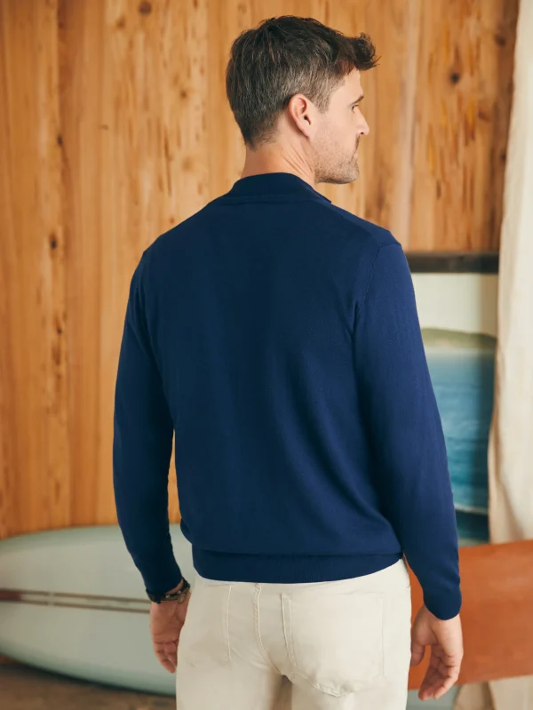 Sweaters | Faherty Brand Movement™ Quarter Zip Sweater (Tall) - Marine Navy Heather