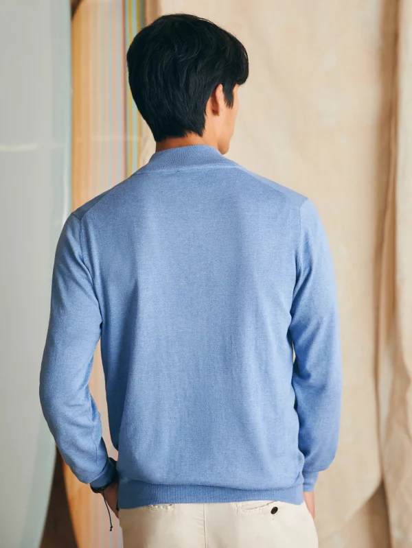 Sweaters | Faherty Brand Movement™ Quarter Zip Sweater (Tall) - Azure Sky Heather