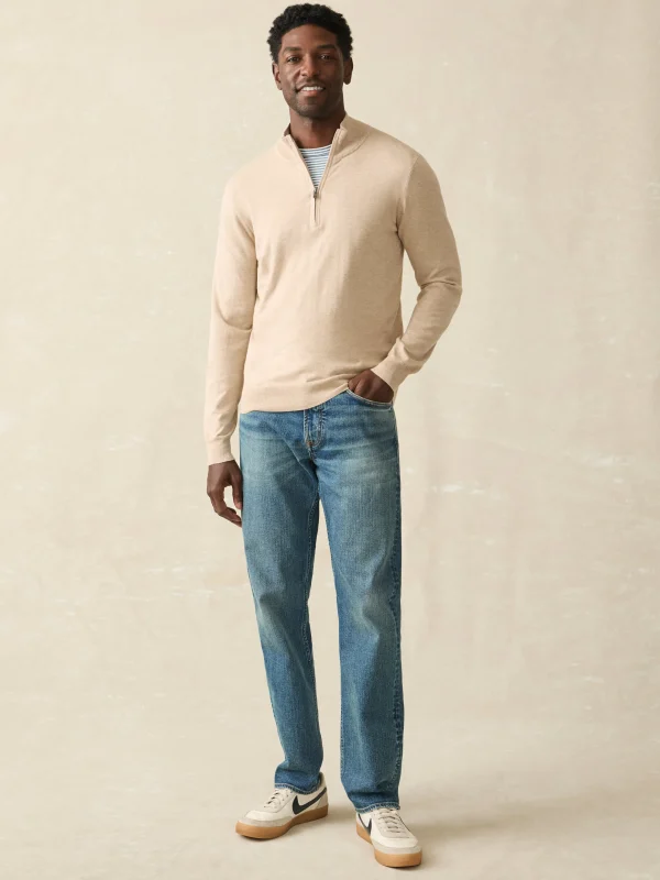 Sweaters | Faherty Brand Movement™ Quarter Zip Sweater (Tall) - Soft Dune Heather