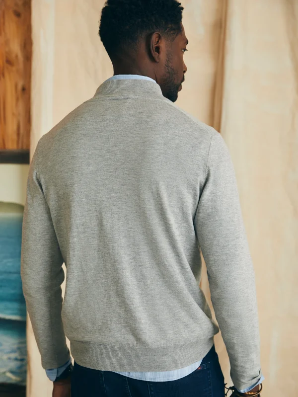 Sweaters | Faherty Brand Movement™ Quarter Zip Sweater - Mineral Grey Heather