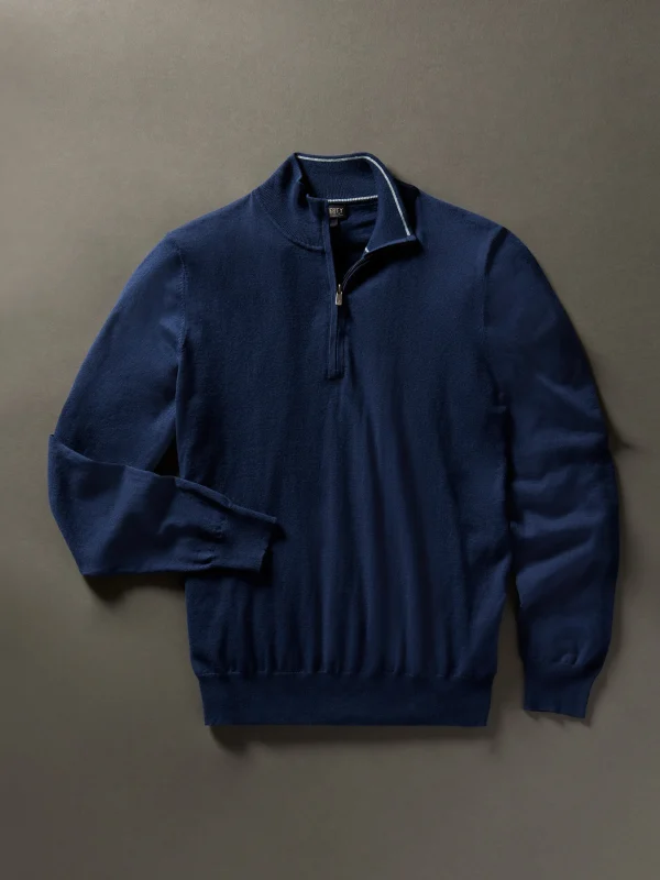 Sweaters | Faherty Brand Movement™ Quarter Zip Sweater - Marine Navy Heather