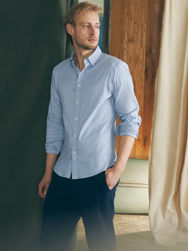 Shirts | Faherty Brand Movement™ Shirt (Tall) - Light Blue Gingham