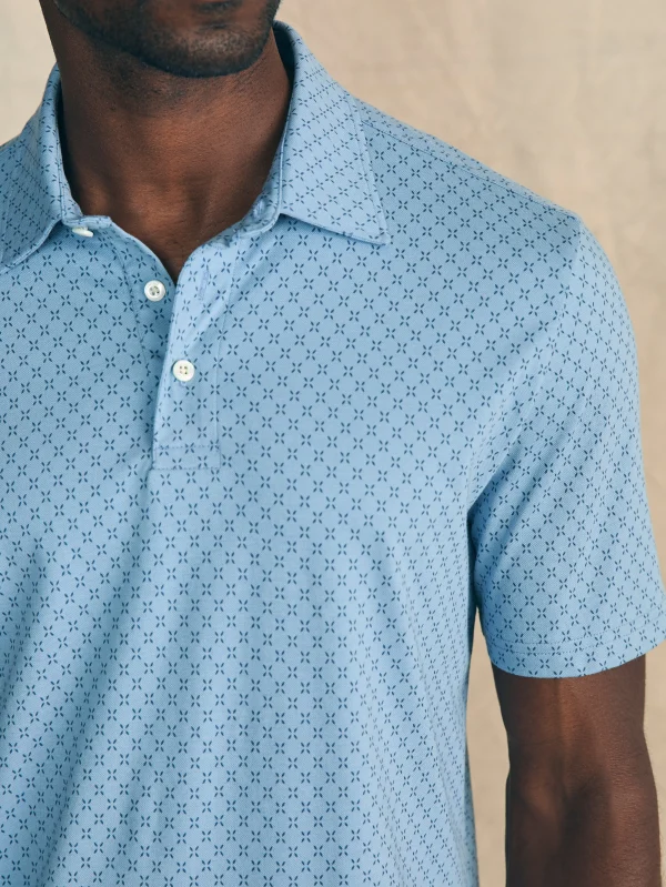 Polo Shirts | Faherty Brand Movement™ Short-Sleeve Pique Polo Shirt - Blue Surfboard Geo