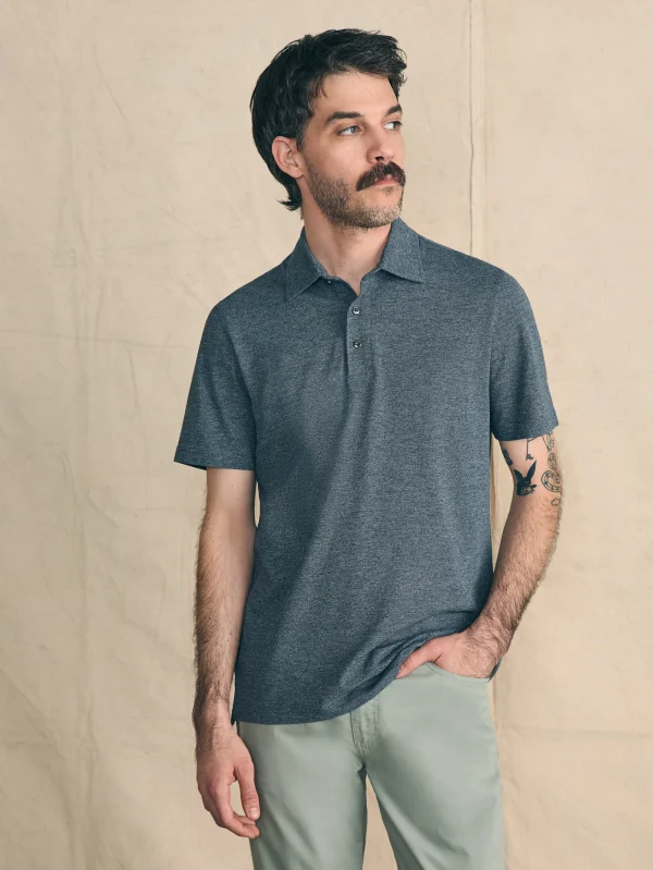 Polo Shirts | Faherty Brand Movement™ Short-Sleeve Pique Polo Shirt - Dusty Iron Heather