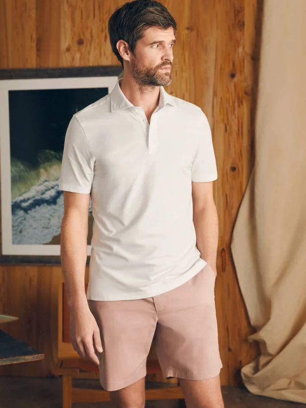 Polo Shirts | Faherty Brand Movement™ Short-Sleeve Pique Polo Shirt - Pure White