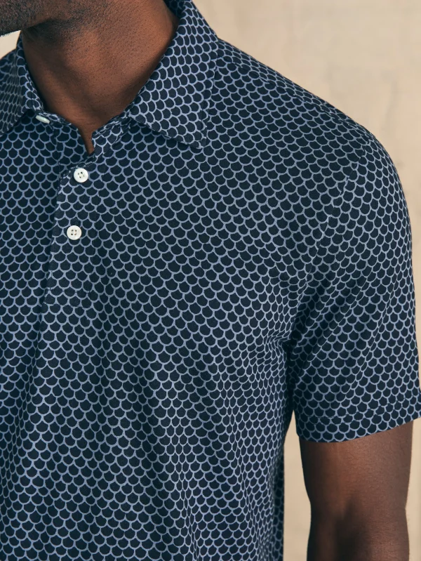 Polo Shirts | Faherty Brand Movement™ Short-Sleeve Pique Polo Shirt - Midnight Fishscale