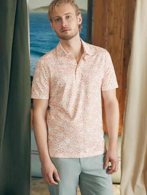 Polo Shirts | Faherty Brand Movement™ Short-Sleeve Pique Polo Shirt - Hilo Rose Floral Print