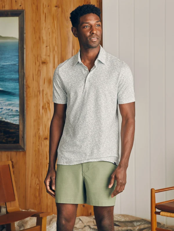 Polo Shirts | Faherty Brand Movement™ Short-Sleeve Pique Polo Shirt - Sky Canopy Print