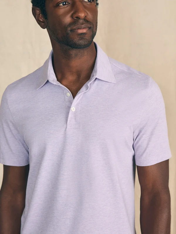 Polo Shirts | Faherty Brand Movement™ Short-Sleeve Pique Polo Shirt - Faded Lilac Heather