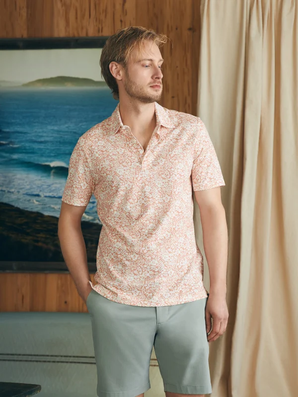 Polo Shirts | Faherty Brand Movement™ Short-Sleeve Pique Polo Shirt - Hilo Rose Floral Print