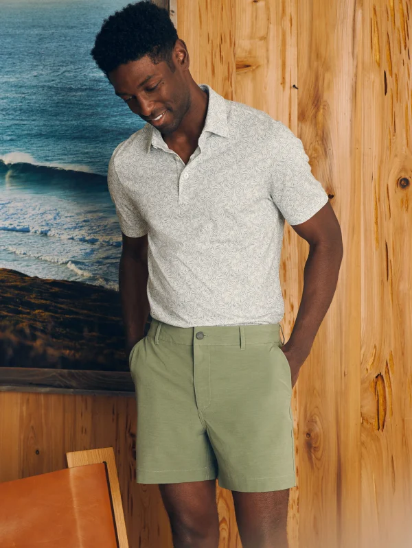 Polo Shirts | Faherty Brand Movement™ Short-Sleeve Pique Polo Shirt - Sky Canopy Print