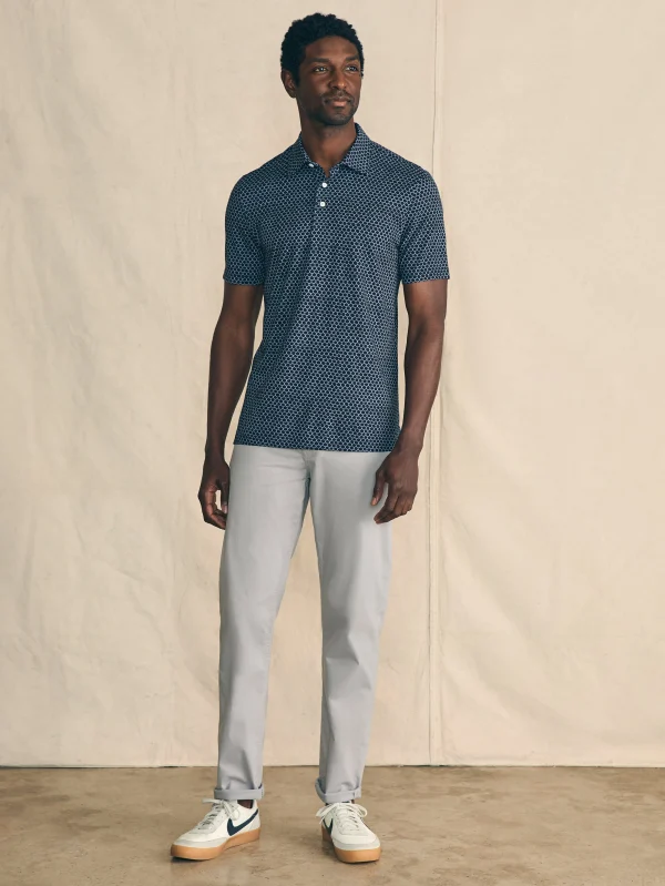 Polo Shirts | Faherty Brand Movement™ Short-Sleeve Pique Polo Shirt - Midnight Fishscale