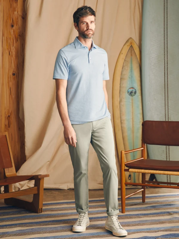 Polo Shirts | Faherty Brand Movement™ Short-Sleeve Pique Polo Shirt - Clean Lake Feeder