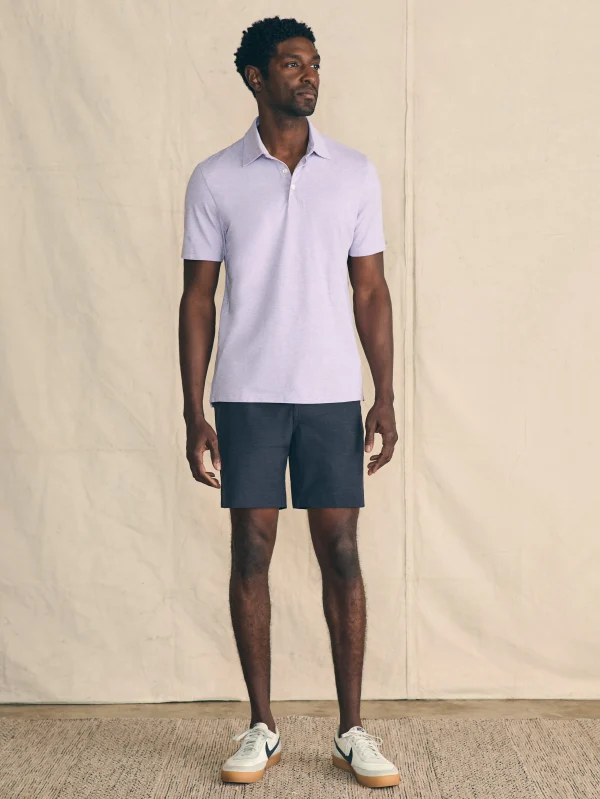 Polo Shirts | Faherty Brand Movement™ Short-Sleeve Pique Polo Shirt - Faded Lilac Heather