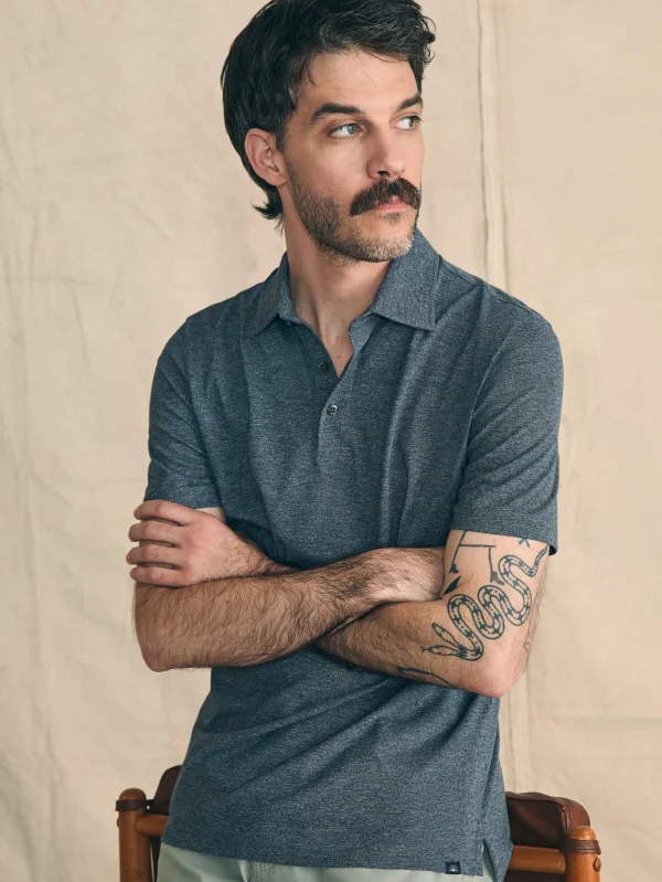 Polo Shirts | Faherty Brand Movement™ Short-Sleeve Pique Polo Shirt - Dusty Iron Heather