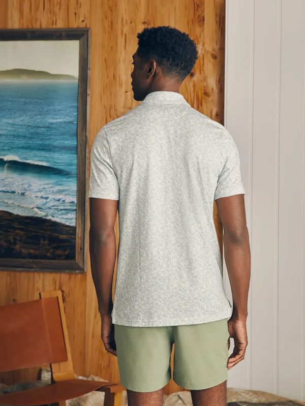 Polo Shirts | Faherty Brand Movement™ Short-Sleeve Pique Polo Shirt - Sky Canopy Print