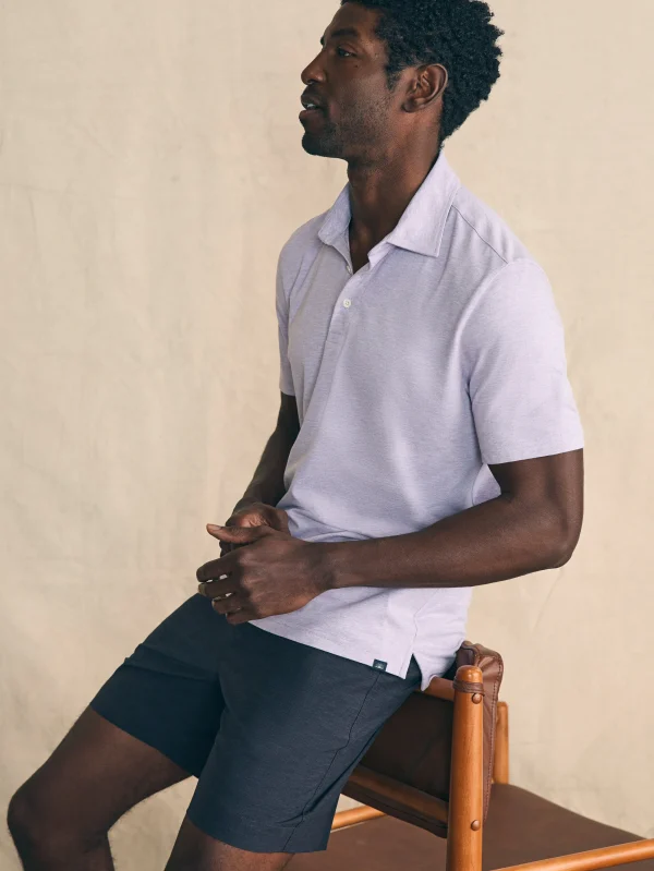 Polo Shirts | Faherty Brand Movement™ Short-Sleeve Pique Polo Shirt - Faded Lilac Heather