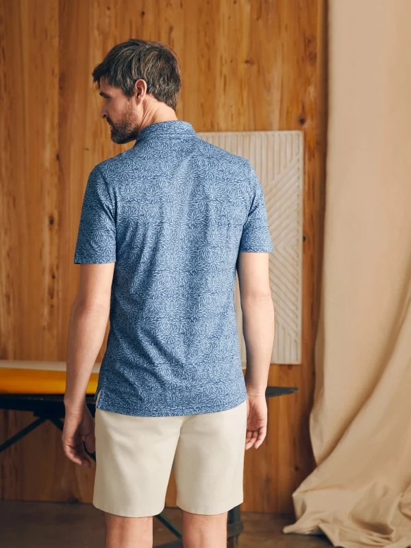 Polo Shirts | Faherty Brand Movement™ Short-Sleeve Pique Polo Shirt - Horizon Blue Frond Print